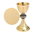 Calice con patena dorato H 20 cm
