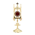 Reliquiario dorato con pietre H 31 cm