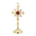Reliquiario dorato con pietre H 30 cm