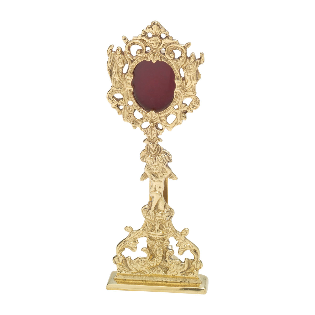 Reliquiario di ottone H 22 cm