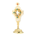 Reliquiario dorato con pietre H 30 cm