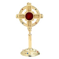 Reliquiario dorato con pietre H 32 cm
