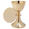 Calice con patena dorato H 20 cm