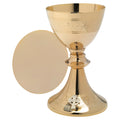 Calice con patena dorato H 20 cm