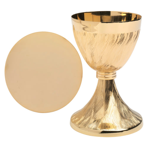 Calice con patena dorato H 17 cm