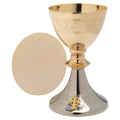 Calice bicolor con patena dorato H 20 cm