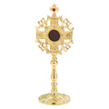 Reliquiario dorato con pietre H 23 cm