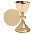 Calice con patena dorato H 18,5 cm