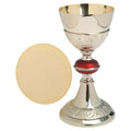 Calice placcato nickel dorato dall´interno H 24 cm
