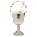 Aquasantiera con aspersorio placcato nickel H 35,5 cm