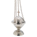 Turibolo con croce placcato nickel H 18 cm