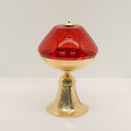 Lampe rouge sur base nickelée 14x21 cm