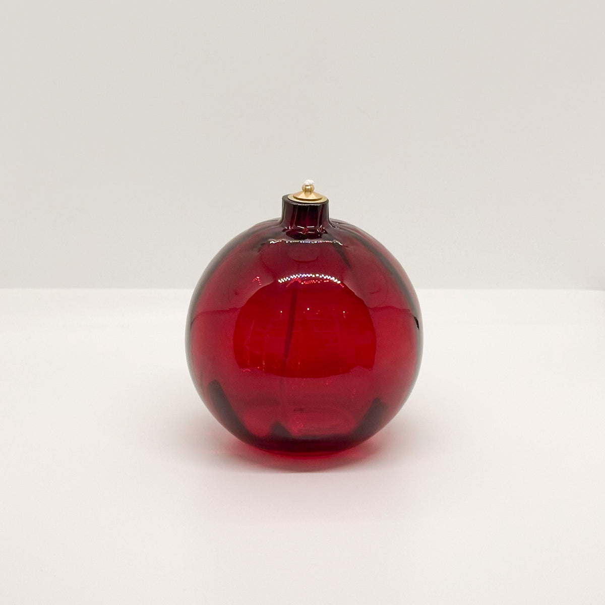 Lampada In Cristallo A Cera Liquida 12x14.5 cm - Rosso