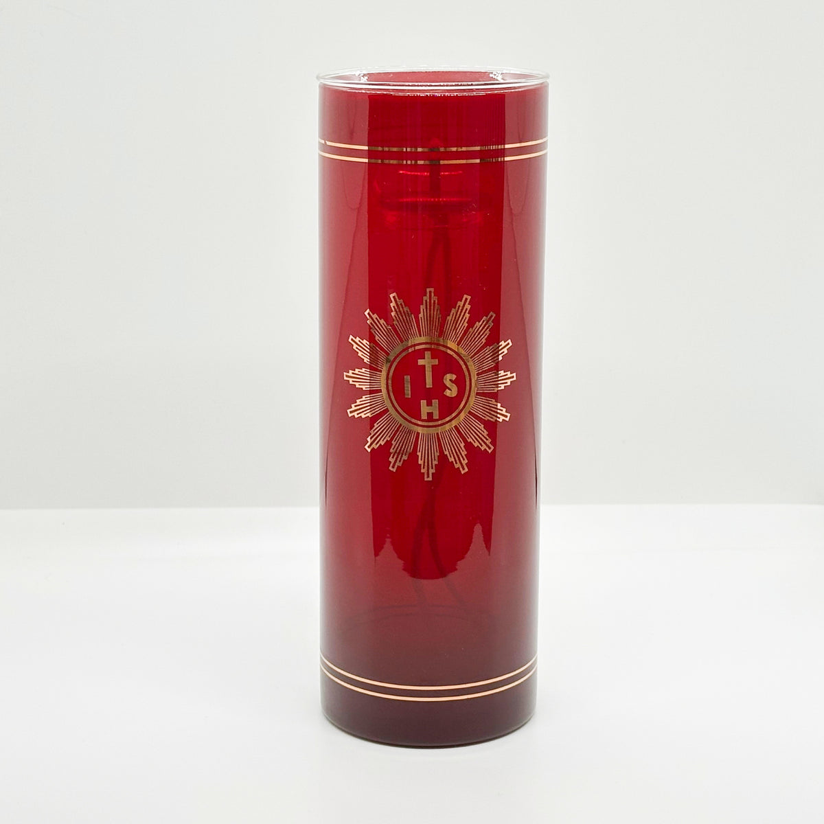 Red Screen-Printed Glass 7.8x20 cm