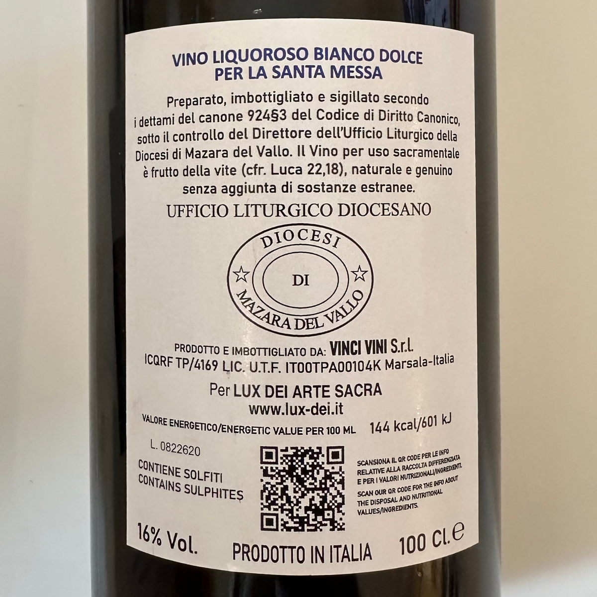 Golden fortified altar wine - 1 Litre