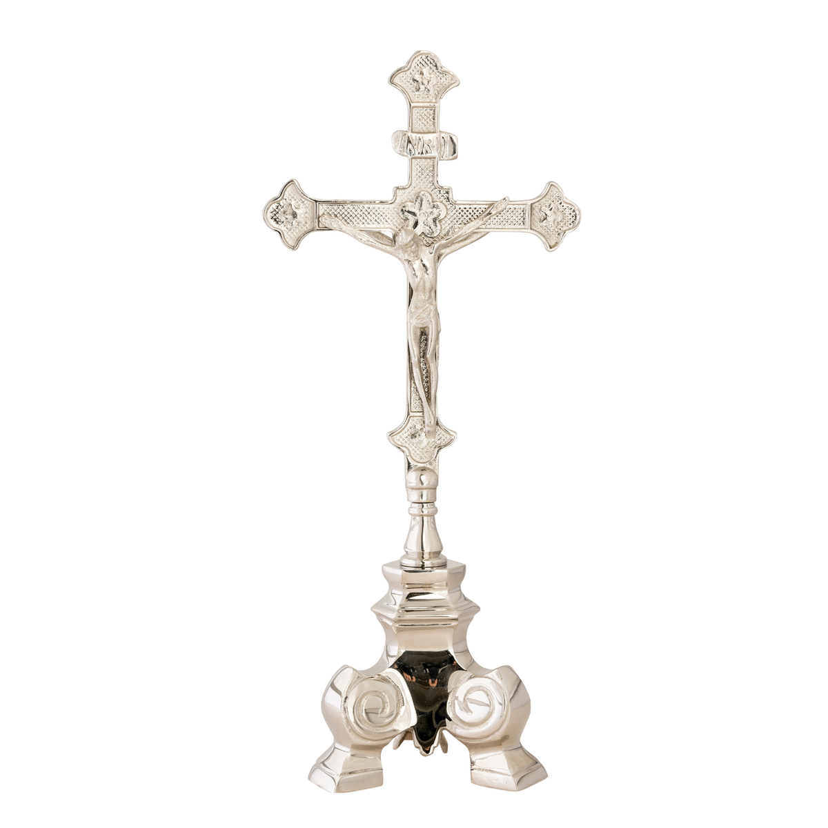 Nickel-plated altar cross H 35 cm