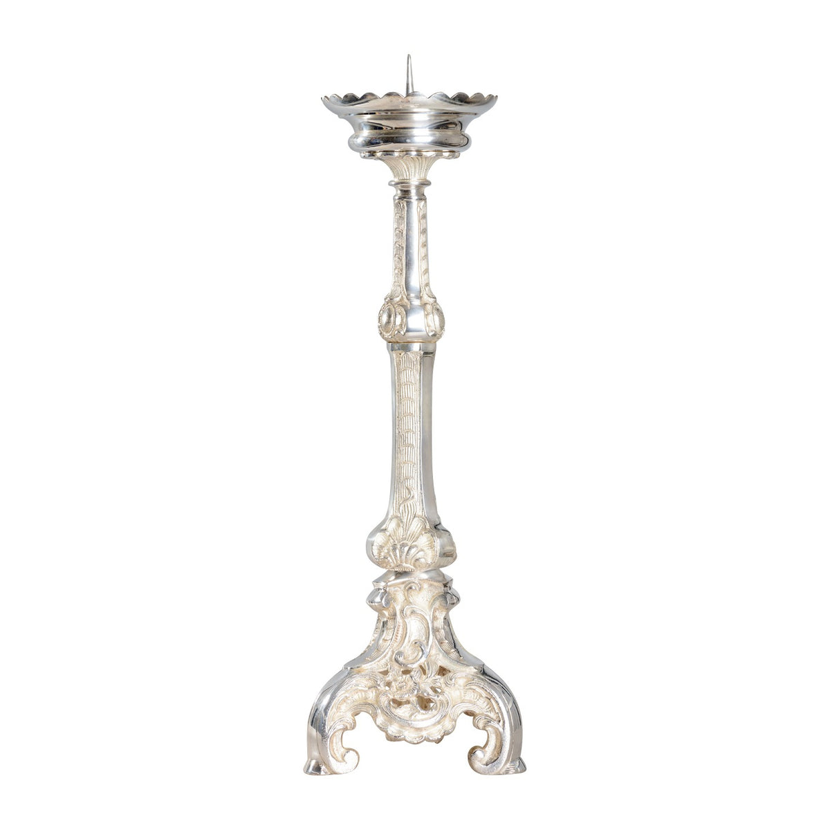 Candeliere placato argento H 50 cm