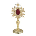 Reliquiario dorato con pietre H 33 cm