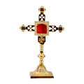 Reliquiario dorato con pietre H 25 cm