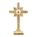 Croce dorato con pietre H 25 cm