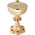 Ciborio con pietre dorato H 25 cm