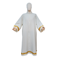 Ivory Alb, Flared with Colored Crosses Galloon