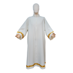 Ivory Alb, Flared with Colored Crosses Galloon