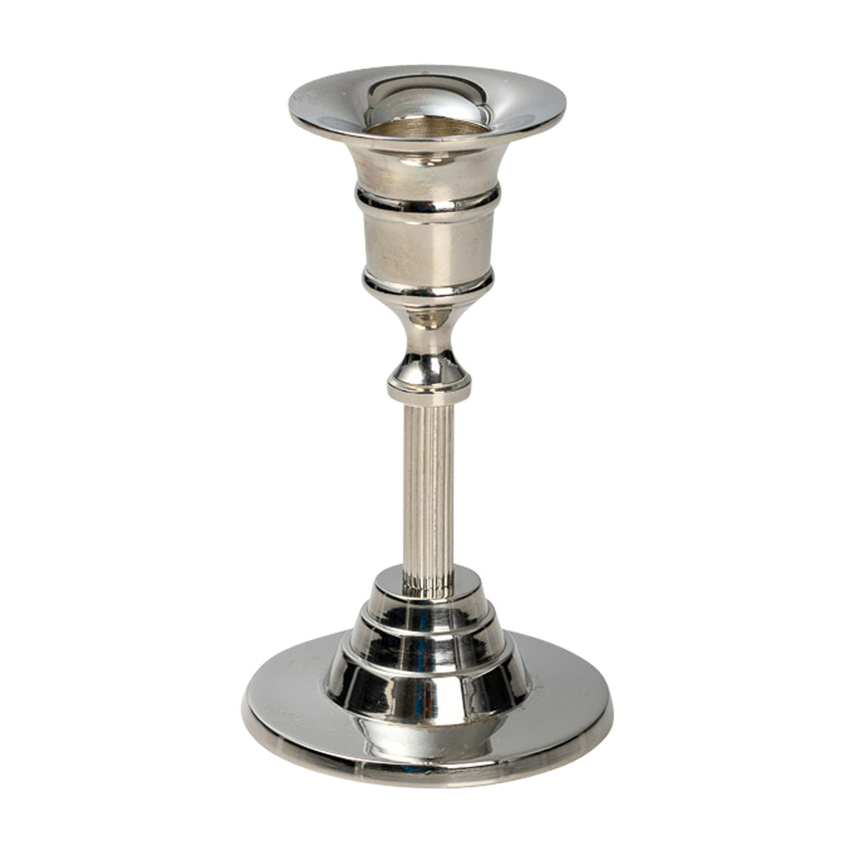 Portacandela placcato nickel H 12 cm