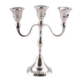 Portacandela placcato nickel H 18 cm