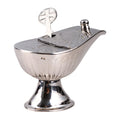 Navetta con cucchiaino placcato nickel H 7 cm