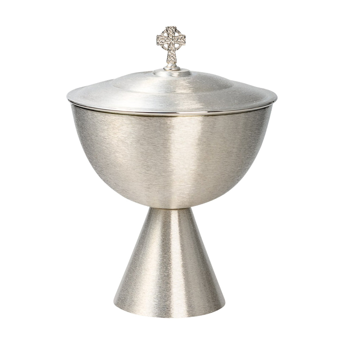 Pisside placcato nickel, dorato dell´interno H 20 cm