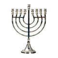 Chanukah 9 bracci placcato nickel H 21,5 cm