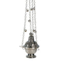 Turibolo con campanelli placcato nickel H 16 cm