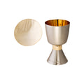 Calice nichelato, interno dorato H 17 cm