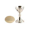 Calice nichelato, interno dorato H 21,5 cm