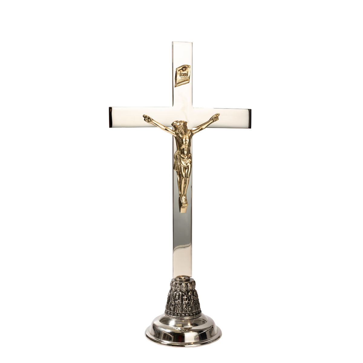 Nickel-plated altar cross H 46 cm