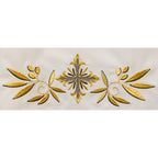 Camice in Tela Vaticana, Piegoni e Cerniera Spalla con Ricamo Fronte, Retro e Manica