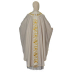 Casulla Oro/color Lurex con Rico Bordado de Rosas