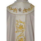Casulla Oro/color Lurex con Rico Bordado de Rosas