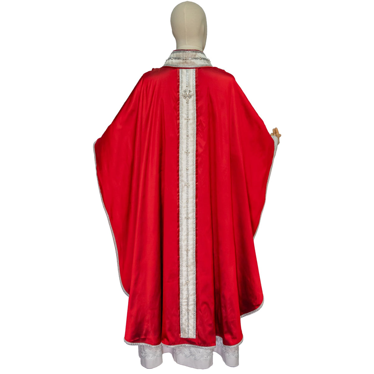Casulla Solemne de Shantung con Piedras Preciosas y Perlas