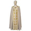 Chape or/couleur Lurex riche broderie avec roses