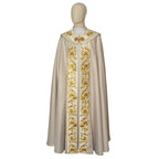 Chape or/couleur Lurex riche broderie avec roses
