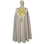 Chape or/couleur Lurex riche broderie avec roses