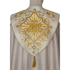 Chape or/couleur Lurex riche broderie avec roses