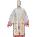 Stola in Rasone Ricamo Croce e Fiori con Pietre