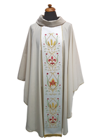 Chasuble en mélange de laine lurex avec étole