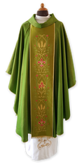 Lurex wool blend chasuble with orphrey