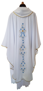 Marian chasuble with embroidery on front and back