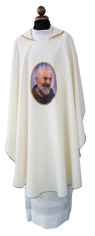 Casula con stampa di padre pio