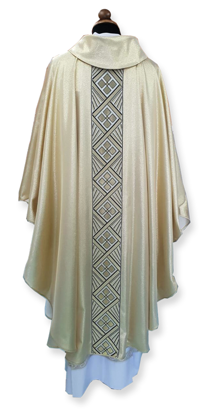 Casulla en tejido oro lamé